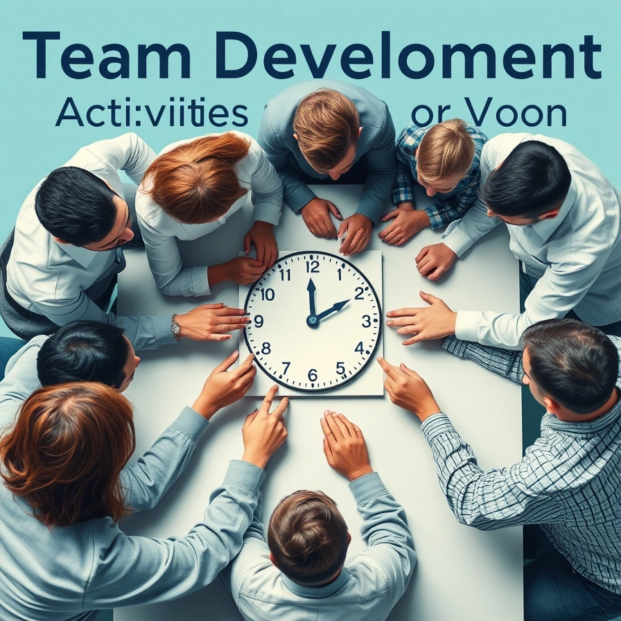 Team members collaboratively solving a time-pressured problem or puzzle challenge