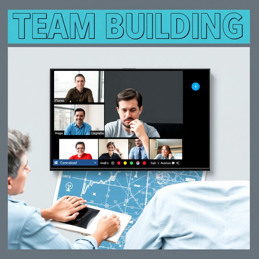 Remote worker collaborating on a time-bound problem-solving exercise visible through shared screen
