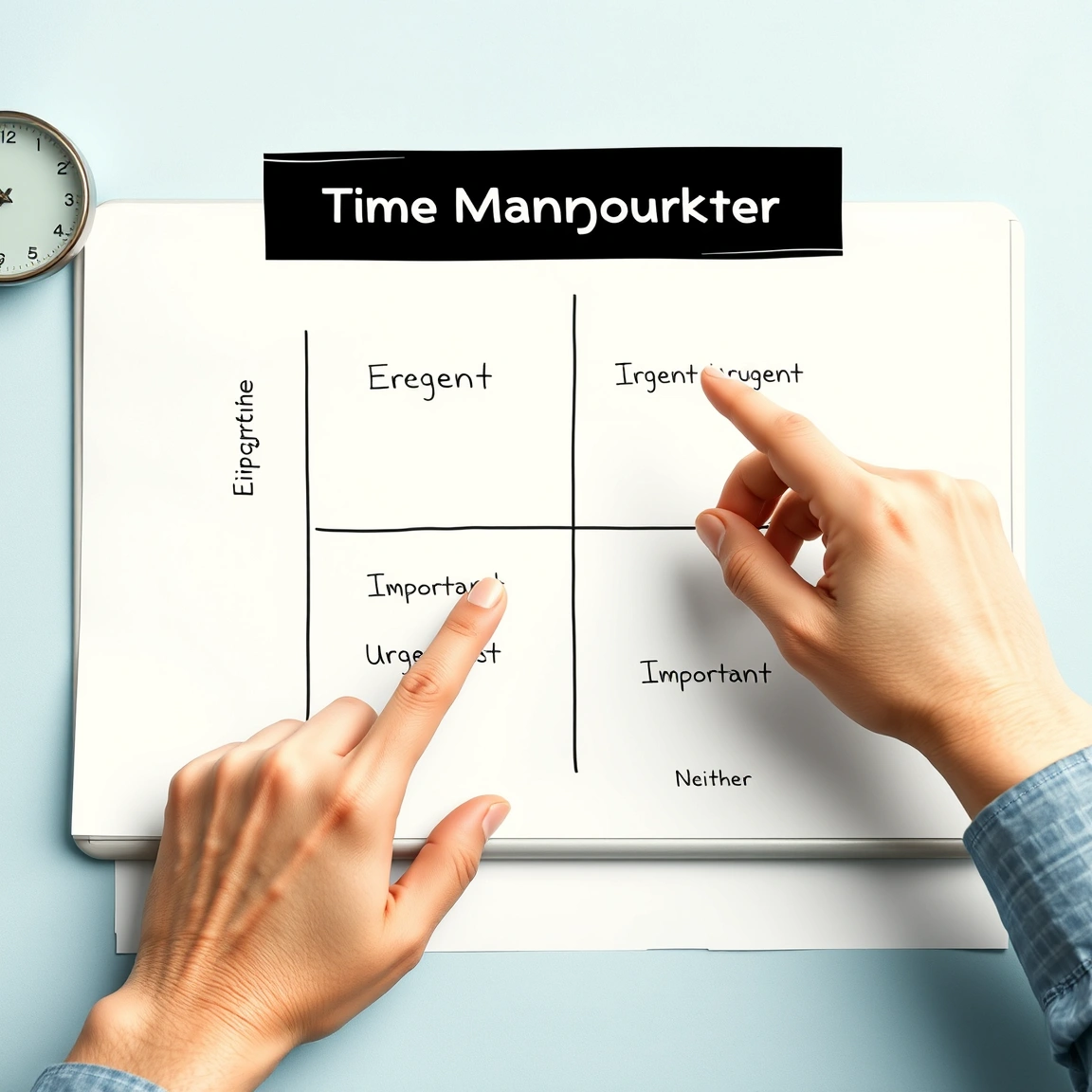 An Eisenhower matrix showing tasks sorted into four quadrants.